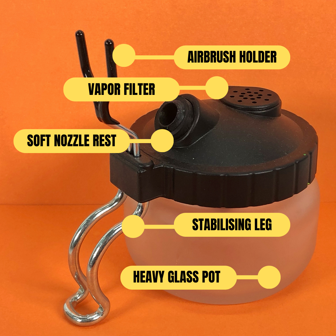NINESTEPS Airbrush Cleaning Pot with Holder