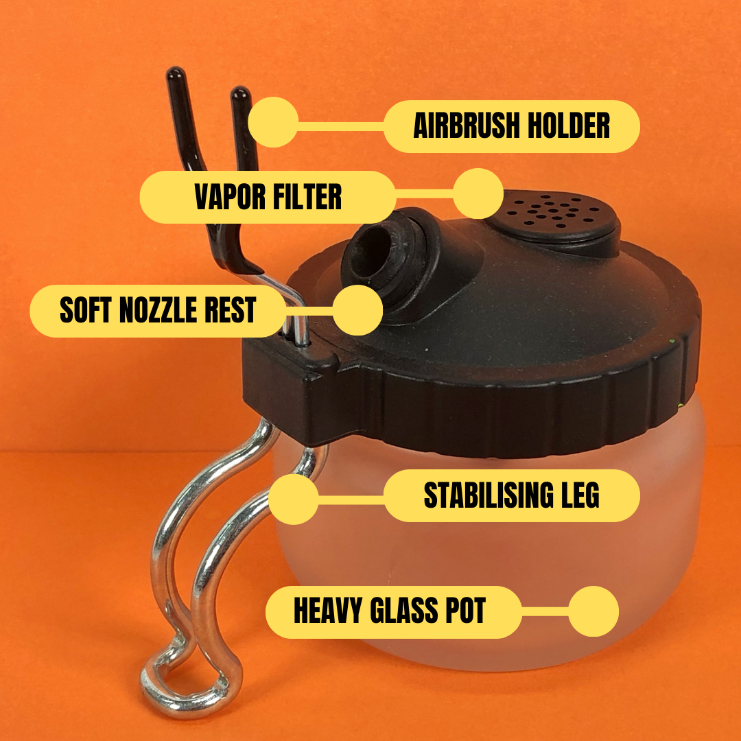 Airbrush cleaning pot from Nuttela jar by frangerhawer